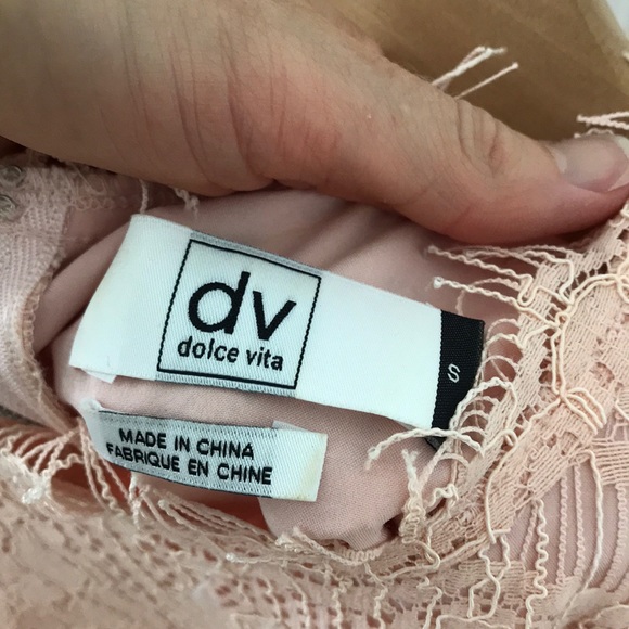 Dolce Vita Ares Blush Lace Mini Dress - Picture 5 of 6